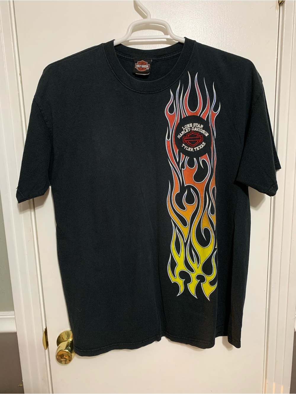 Harley-Davidson Tyler TX Flame Graphic Tee XL Black Double Sided